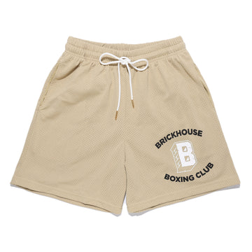 CLASSIC "B" BRICKHOUSE BOXING CLUB MESH SHORTS – VEGAS GOLD